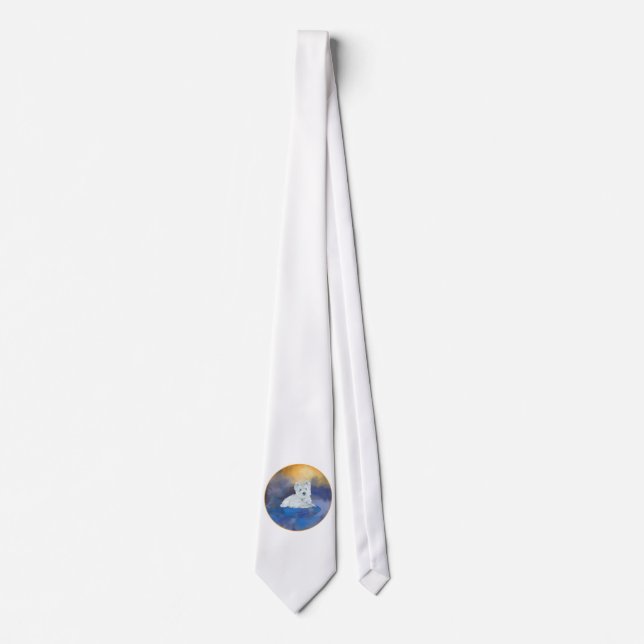 Corbata Westie en cojín (Anverso)