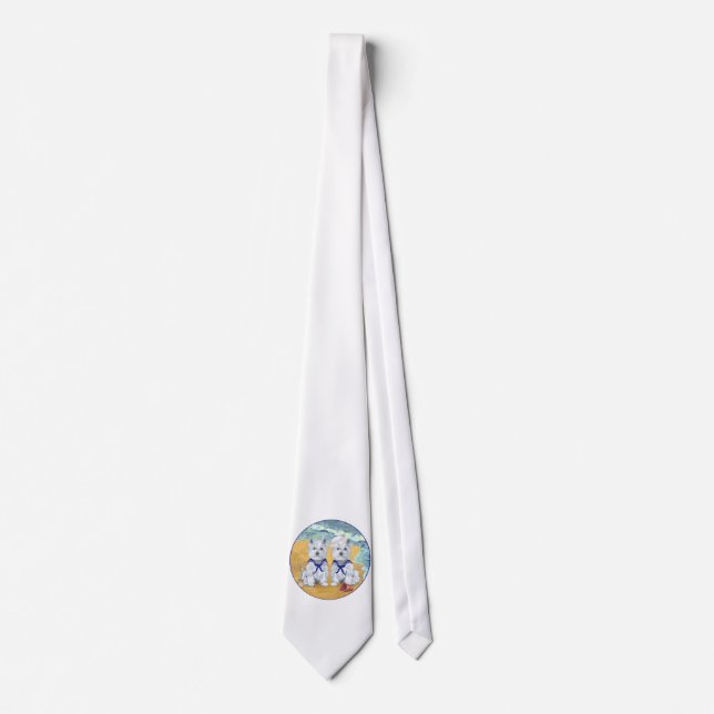 Corbata Westie Sailor Twins en la Playa (Anverso)