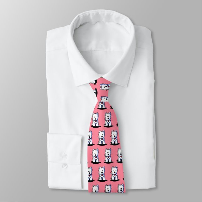Corbata Westie Terrier KiniArt Tapón de cuello (Atado)