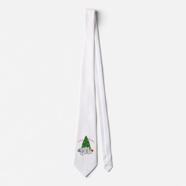 Corbata Westies by the Christmas Tree (Anverso)
