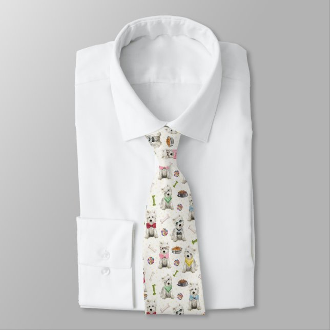 Corbata Westis blancos con accesorios caprichosos (Atado)