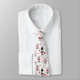 Corbata Westis blancos con accesorios caprichosos