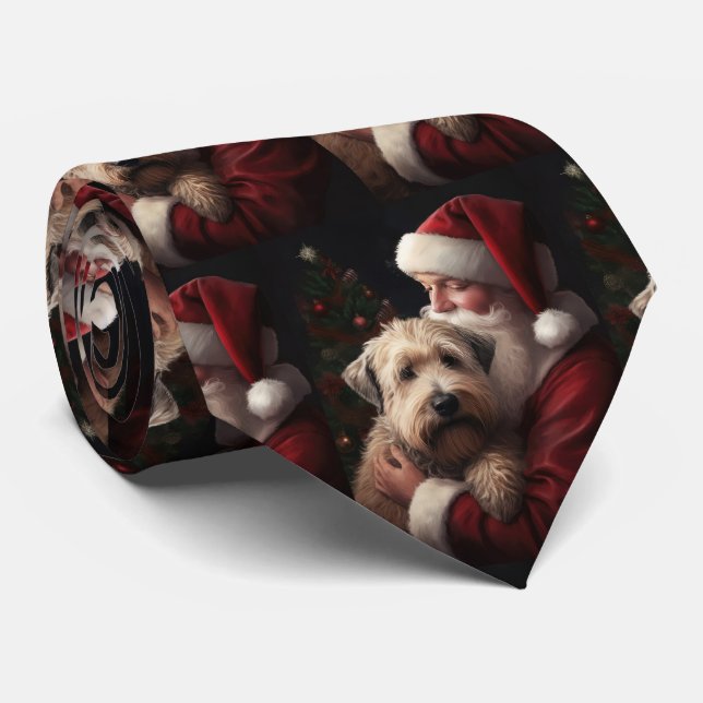 Corbata Wheaton Terrier con Santa Claus Navideño (Enrollado)