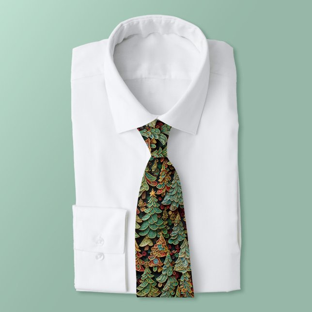 Corbata Whimsey de los bosques de árboles de Navidad (Subido por el creador)