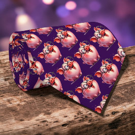 Corbata Whimsical Pig Custom Necktie Tie