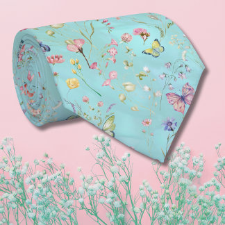 Corbata Whimsical Wildflower Blue Necs Tie
