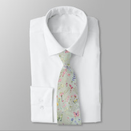 Corbata Whimsical Wildflower Mint Cuello