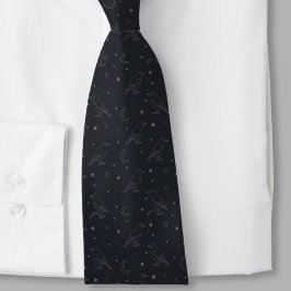 Corbata Whimsigoth Necktie – Celestial Raven Pattern