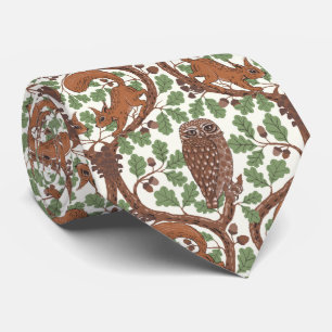 Corbata Whispers/Owls y Squirrels en roble/mo