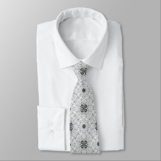 Corbata White and black openwork geometric pattern Elsa