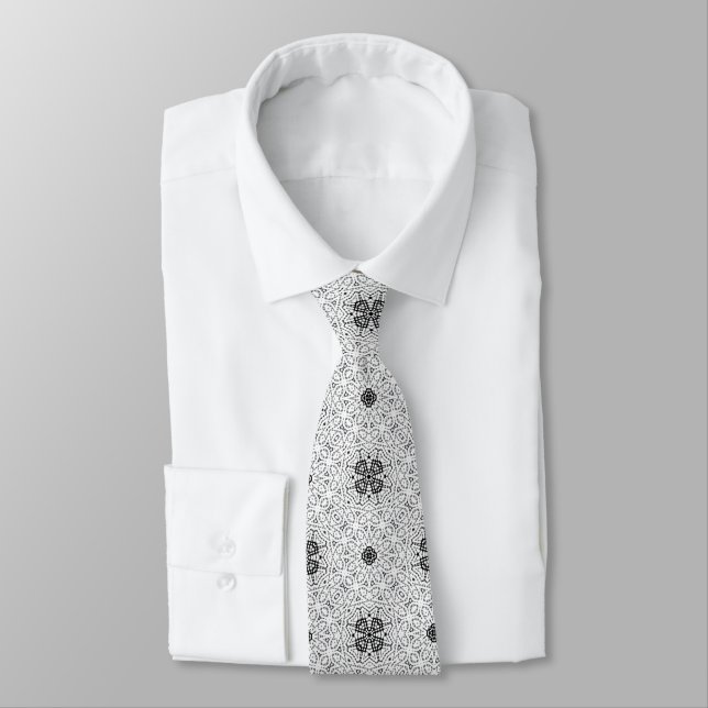 Corbata White and black openwork geometric pattern Elsa (Atado)