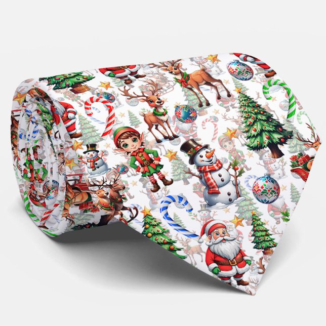 Corbata White Background Christmas Decorative Pattern (Subido por el creador)