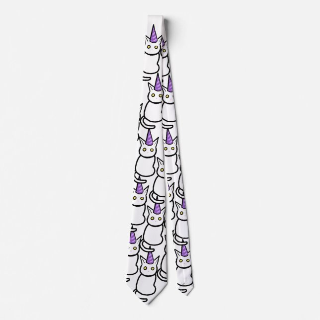 Corbata White Cat Celebration Tie (Anverso)