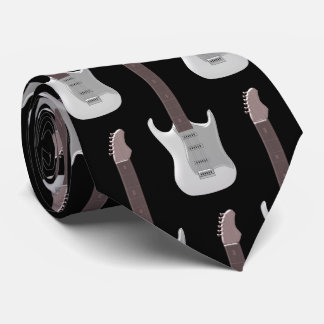 Corbata White Electric Guitar Design Neck Tie