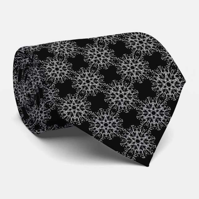 Corbata White On Black Circular Pulsar Symmetry Pattern (Enrollado)