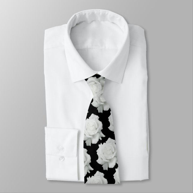 Corbata White Rose Petals Necktie (Atado)