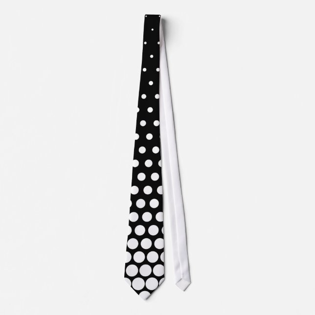 Corbata White Techno Dots Modern Black (Anverso)