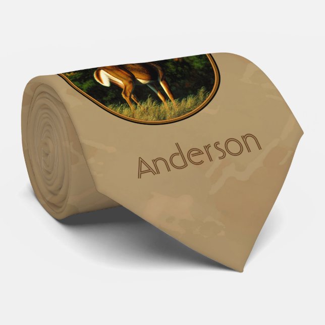 Corbata Whitetail Buck Deer Hunting Tan (Enrollado)