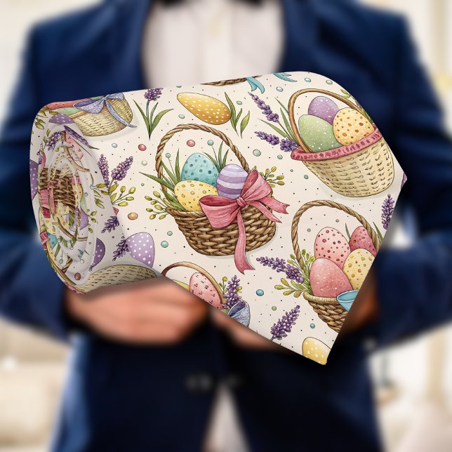 Corbata Wicker Basket Easter Eggs with Lavender (Subido por el creador)