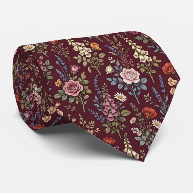 Corbata Wildflower Faux Silk | Jardín Inglés Caballero (Enrollado)