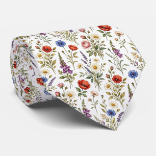 Corbata Wildflower Faux Silk Jardín Inglés Caballero