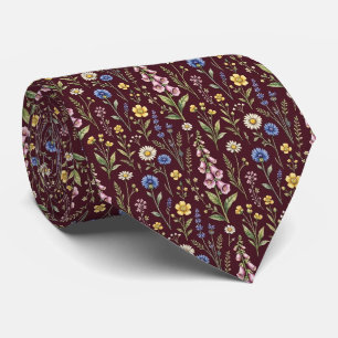 Corbata Wildflower Faux Silk Jardín Inglés Caballero