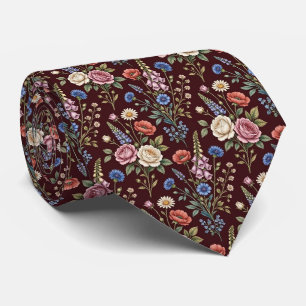 Corbata Wildflower Faux Silk Jardín Inglés Caballero