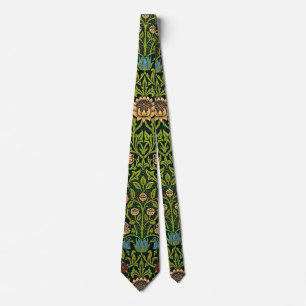 Corbata William Morris - Columbine, verde oscuro, Case-Mat