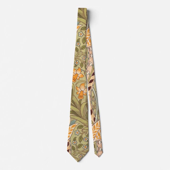 Corbata William Morris Daffodil Garden Flor Classic Bota (Anverso)