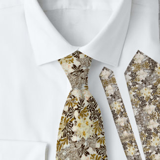 Corbata William * Morris Floral Gold Cream