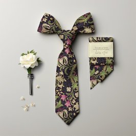Corbata William Morris Golden Lily Purple Green Vintage