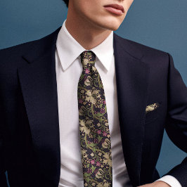 Corbata William Morris Golden Lily Purple Green Vintage