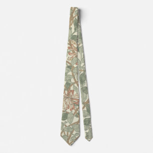 Corbata William Morris Honeysuckle Green Floral