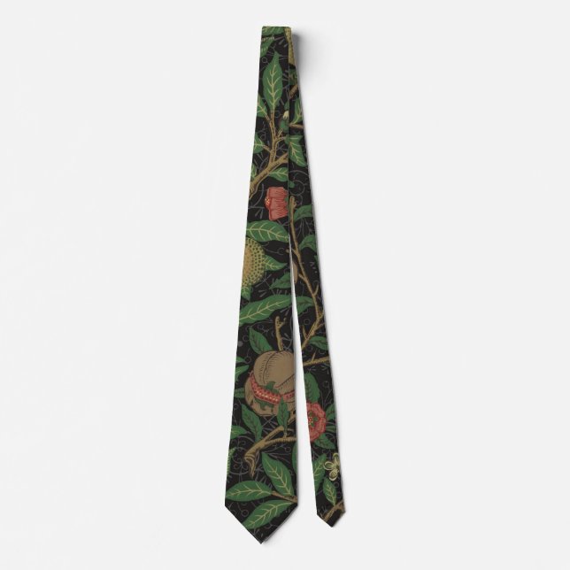 Corbata William Morris Pomegranate Black Fruit (Anverso)