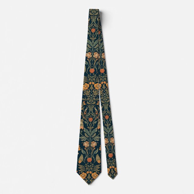Corbata William Morris vintage Honeysuckle Floral Pattern (Anverso)
