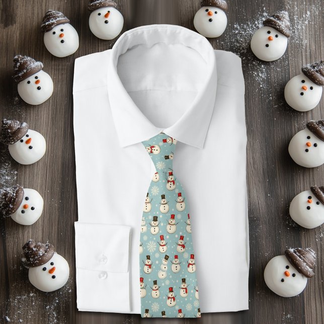 Corbata Winter Watercolor Whimsical Snowman Tie (Subido por el creador)