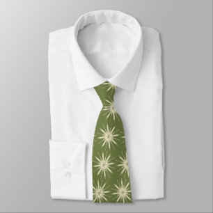 Corbata Wispy Snowflake Foulard OLive Dos lados