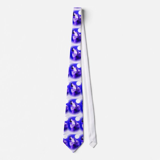 Corbata Wolf Howling en Moon Neck Ties (Anverso)