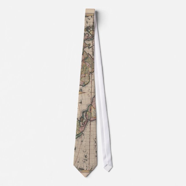 Corbata World Map Globe Travel Antiguo (Anverso)