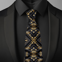 Corbata X Dorado sobre Negro