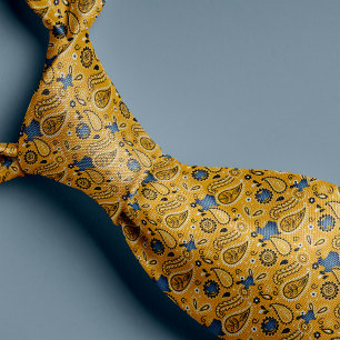 Corbata Yellow Bandana and Denim Texas Neck Tie