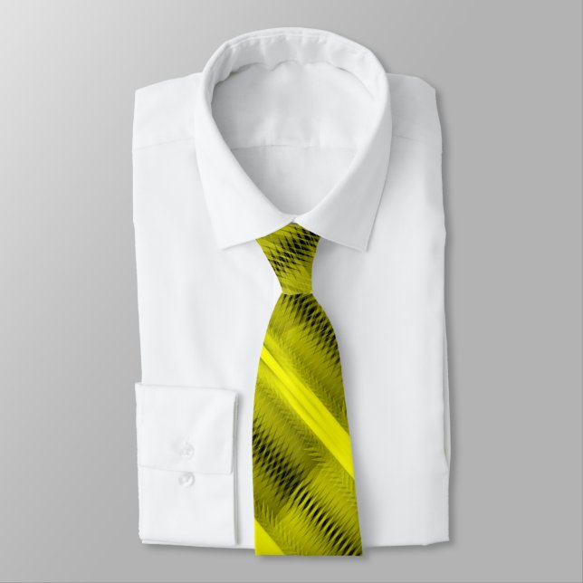 Corbata Yellow Futuristic Abstract Diagonal Pattern Art (Atado)