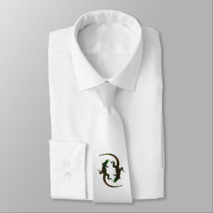 Corbata Yin Yang Lizards Silver