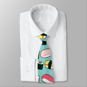 Corbata Yummy Sushi Fun Patrón Ilustrado