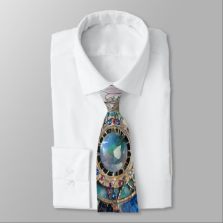 Corbata Zafiros Rosas y Azules Diamantes Perlas Mandala