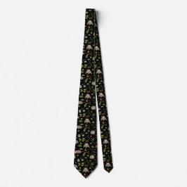 Corbata Zarigüeyas en un Campo de Bayas en Negro