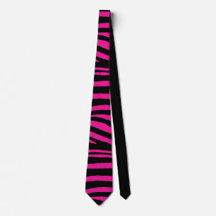 Corbata Zebra negra y rosa de los lazos