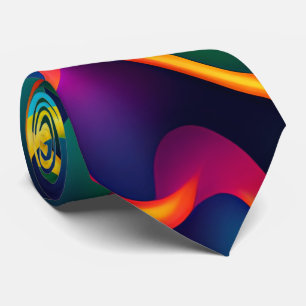 Corbata Zebra Strids Waves Rainbow Isometric Pattern