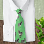 Corbata Zebras modernas y elegantes patrón de vida silvest<br><div class="desc">Una moderna y elegante corbata de cuello en un fresco color verde claro,  con un patrón de cebras. Ideal para aficionados a la vida silvestre y amantes de los animales,  esta corbata le añadirá un toque de color a su armario.</div>