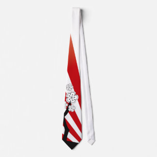 Corbata Zen blanco de las flores de las flores de cerezo